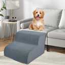 Dog Stairs for High Beds, 2-Step Dog Stairs & Steps 11.8" H for Small Old Dogs Cats pet to get on 12-16 inches Tall Couch/Chair/beds. 2 Tiers Pet Ramp Ladder with Non-Slip Bottom for Indoor Stairs