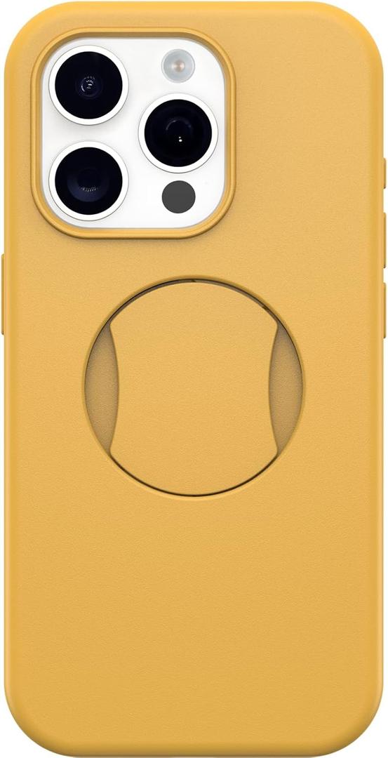 OtterBox iPhone 15 Pro (Only) OtterGrip Symmetry Series Case - Aspen Gleam (Orange), Built-in Grip, Sleek case, Snaps to MagSafe, Raised Edges Protect Camera & Screen