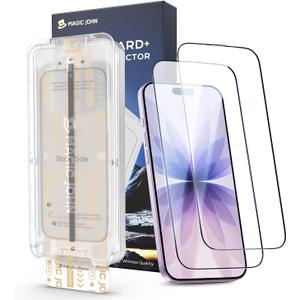 MAGIC JOHN 3rd Gen Upgraded for iPhone 17 Screen Protector 6.3 Inch,HD Clear,Shatterproof Tempered Film,Auto Dust-Elimination,Bubble Free,Easy Installation,2 Pack