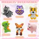 VBNVBN 6Pcs Crochet Kit for Beginners Crochet Animal Kits with Step by Step Videos Tutorials DIY Amigurumi Knitting Kit Complete Starter Set with Yarn Hook Birthday Holiday Crafts Gift for Adults
