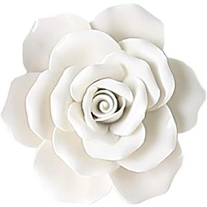 Rose Ceramic Flower Wall Dcor Artificial 3D Flower Wall Art for Living Room Home Hallway Bedroom Kitchen Farmhouse Bathroom Dining Room, White, 3.54 inch