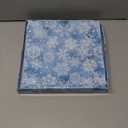 Jaywayang 10" Large Christmas Gift Box with Lid and Ribbon, Blue Snowflake Gift Box with Paper Filler for Holiday Xmas Presents Wrapping.