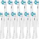 iO 12 PCS Replacement Heads Compatible with Oral B iO 2 3 4 5 6 7 8 9 10 Deep Clean Series Electric Toothbrush, Brush Heads with Medium-Hard Bristles Compatible with Oral B IO (White)