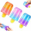 3-Pack Ice Cream Squeeze Squishy, Summer Sensory Stress Relief Squeeze Squishy, Realistic Ice Cream Squishy Toy, Party Favors for Anxiety Relief for Everyone (3PCS Ice Cream 01)