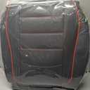 Car Seat Cover Custom Fit for Dodge Ram 1500 2500 3500 2002-2024 Faux Leather Seat Cover Set Compatible with Crew Quad Regular Cab Pickup Truck Cushions (Black Redline, Front Seat)