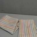 jinchan Striped Linen Kitchen Curtains 26x36 Inches Christmas Tier Curtains Farmhouse Modern Cafe Style Small Window Treatments Airy Light Filtering Rod Pocket for Living Room Bathroom 2 Panels Candy