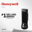 Honeywell QuietSet Personal Table Fan, Oscillating Personal Desk Fan with Quiet Operation, 4 Levels of Power and Sound, Black, HTF210B