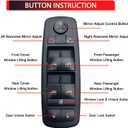 68084001AD Master Power Window Switch Compatible with Dodge Journey 2011-2016 Replaces 68084001AC, 68084001AB 8+13 PINS Driver Side Door Lock Switch Control Button
