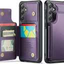 Vinich for Samsung Galaxy S24 Plus Wallet Case with Card Holder, RFID Blocking Credit Slots Kickstand Shockproof Phone Cover Fit for Galaxy S24 Plus 6.7" Purple