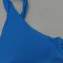 geluboao Bikini Set for Women Solid V Neck Knot Front Push Up High Leg Thong Two Piece Swimsuit (Medium, Blue)