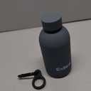 Small Water Bottle 12oz with Clip, Double Wall Stainless Steel Vacuum Small Insulated Water Bottle Keeps Drinks Cold 24 Hrs/Hot 12 Hrs for Kids Handbag School BPA Free (Grey) (11.8 Ounces)