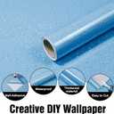 Blue Contact Paper with Holographic Glitter - 15.7x275 Peel and Stick Wallpaper Waterproof Vinyl for Kitchen Countertops & Cabinets