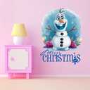 Children Merry Christmas Adorable Cartoon Wall Decal Decoration Kids Movie Character Cute Snowman Friend Character Carrot Nose Holiday Gift Lasts Years and Easily Removable - Size: 27 In(W) x 30 In(H)