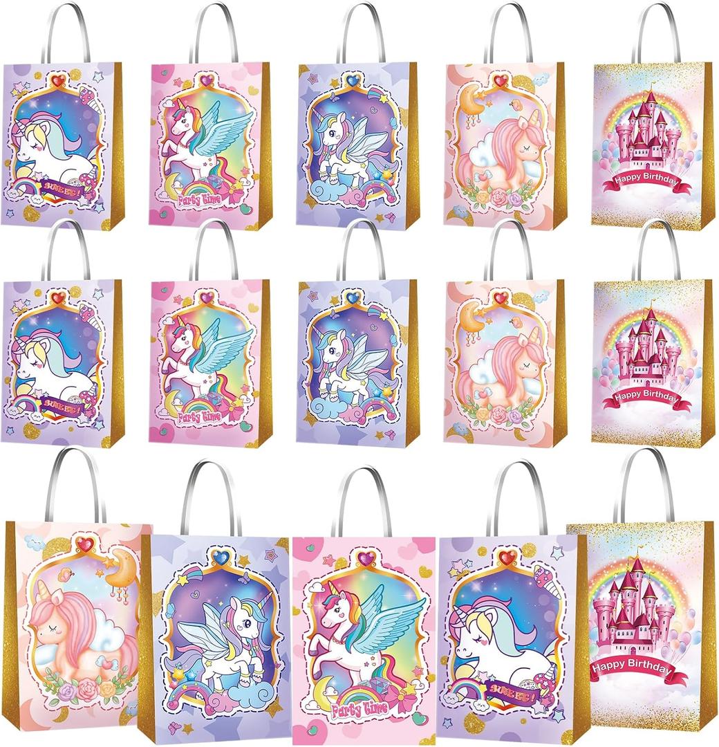 KULUJIA 20 PCS Party Favor Bags for Birthday Party Supplies, Party Gift Goody Treat Candy Bags Goodie Bags for Party Girls Kids Birthday Decorations