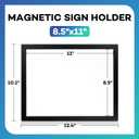 YixangDD 5 Pack Magnetic Sign Holder 8.5 x 11, Self-Adhesive Magnetic Wall Mount Sign Holder, Magnetic Document Holder for Wall Window Office Poster Store