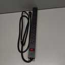 HHSOET Metal 8 Outlet Mountable Power Strip, Wall Mount Outlet Heavy Duty, Wide Spaced Commercial Shop Power Strip with Switch, 15A 125V 1875W, 6 FT SJT 14AWG Power Cord.(Black)