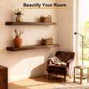 Emaraly Floating Shelves for Wall,Wall Shelves for Decor Storage,Display Shelving 36 inch Set of 2,Wall Mounted Wood Shelf for Bedroom,Living Room,Bathroom,Kitchen,Brown (2pcs,Brown)