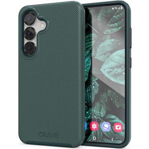 Crave Compatible with Samsung Galaxy S25 Case, Shockproof Protection Dual Layer Case for Samsung Galaxy S25 (6.2 inch) - Forest Green