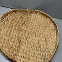 Gurfuy Extra Large Round Ottoman Table Tray with Handles - Handmade 24" Water Hyacinth Wicker Serving Tray for Farmhouse Decorative Oversized Coffee Table Trays Living Room Kitchen Counter Breakfast