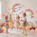 Metal Arch Backdrop Stand Set of 3(6 ft, 5 ft, 4 ft) Party Arch Stands for Valentines Day, Wedding, Birthday, Baby Shower, Bridal Shower,Balloon Arched Frame for Garden Decor, Gold Floral Arches
