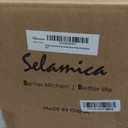 Selamica Porcelain 8-inch Square Dinner Plates, Salad Pasta Bowls, Set of 6, Vintage Blue