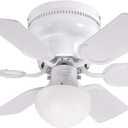 Westinghouse 7230800 Petite Indoor Ceiling Fan with Light, 30 Inch, White
