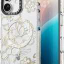 Magnetic for iPhone 16 Magsafe Case Cute - Durable Shockproof 6.6 ft Drop Impact Phone Case - Funny Diamond Sakura Design for iPhone 16 6.1"