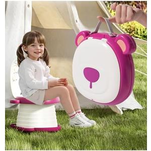 AKIMRABY Travel Potty Seat for Toddler，Foldable Car Potty for Toddler, Portable Toilet Seat for Kids with Potty Liners, Absorbent Pads, Portable Potty Seat for Toddler Travel, Camping and Outdoor Use