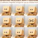 Charming Shaking Feet Wooden Man Figurine, Little Wooden Statue That Sways, Car Dashboard Figurines with Spring Legs with Rich Expression Accessories Decorations Doll Gifts