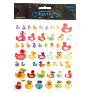 7 x Multi-Colored Stickers-Spotted Ducks