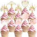 40 Pcs Princess Cupcake Toppers - Elegant Princess Party Decorations and Princess Cake Decor - Perfect for Princess Birthday Cupcake Toppers, Princess Baby Shower, and Fairy Tale Theme Party