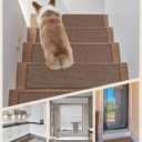 Stair Treads for Wooden Steps Indoor, (15 in Pack, Brown, 30"X8") Peel and Stick Stair Tread,Stair Runners, Non-Slip Carpet Stair-Treads for Kids, Elders & Pets, Machine Washable, Reusable