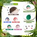 Gemscream 200 Pcs Mini Hedgehog Figurine Miniature Resin Animal Figure Multicolor Hedgehog Outdoor Garden Ornament Decor for Christmas Party Gift Cake Toppers Moss Landscape DIY Fairy Decor, 5 Color