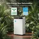 2026Upgraded 5000 Sq.Ft 80 Pint energy star Dehumidifier for Basements with Large 1.72 Gal Tank,Portable Smart Compressor Whisper Dehumidifier for Home/Bedroom/Bathroom