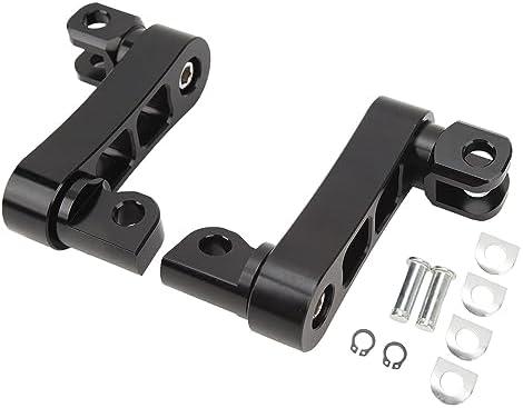 Motorcycle Foot Pegs Bracket, Adjustable Highway Foot Pegs Extension Brackets, Passenger Highway FootPegs Male Mount Foot Peg Clamp Support Extensions Bracket (Black)
