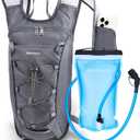 Blue Quartz Hydration Backpack with 2L Water Bladder, Hiking Water Pack with Insulated Compartment for Women Men, Lightweight Cycling Daypack with Phone Pocket, Hydration Pack for Running,Biking