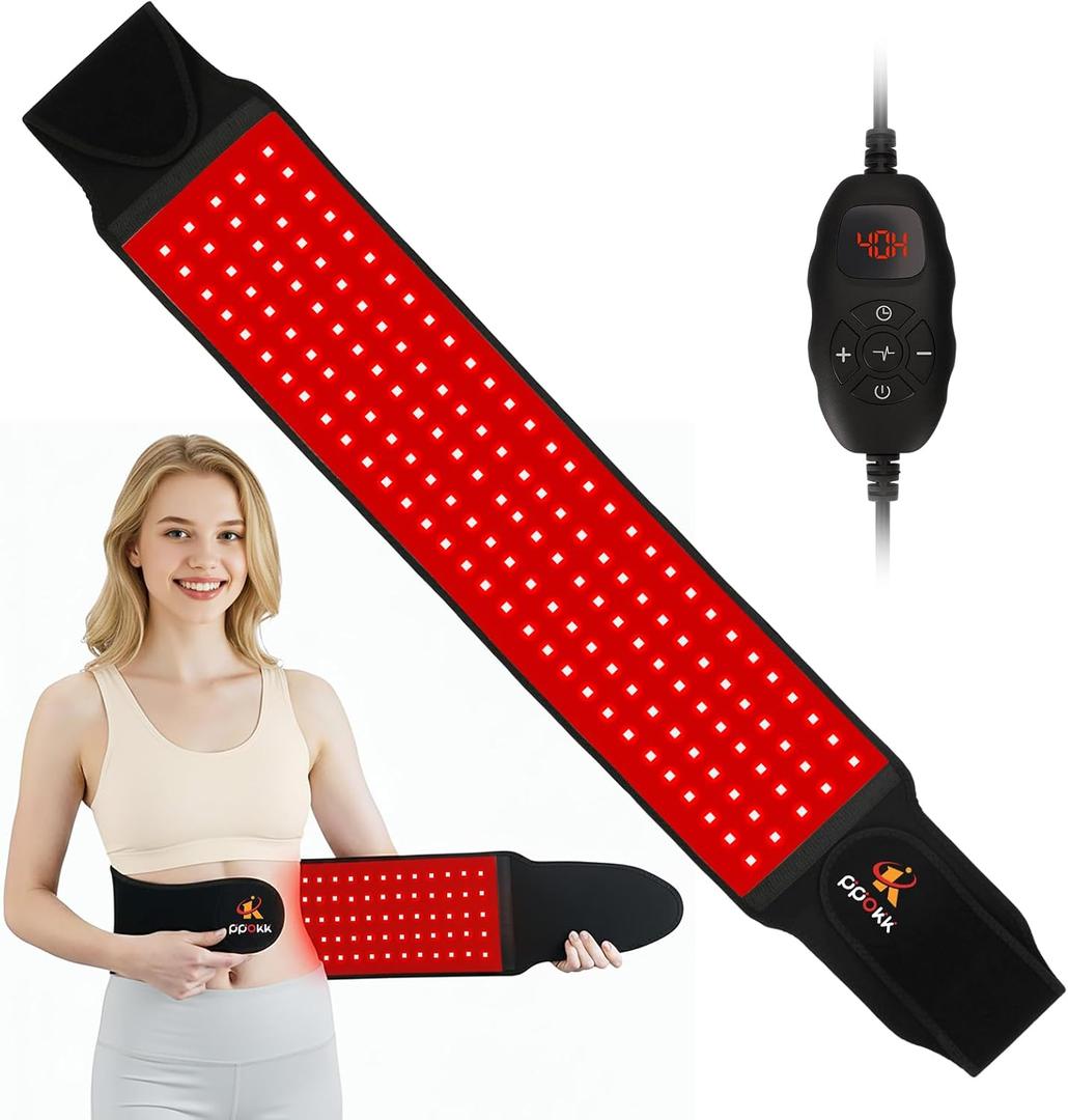 Red Light Therapy for Body,150 LEDs Infrared Light Therapy Wrap Belt for Waist,Upgraded 3 in 1 Led Beads,660nm Red Light &850nm Near Infrared Light Device for Back with Timer
