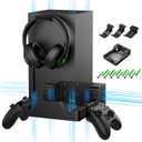 Wall Mount for Xbox Series X Console - Sturdy Wall Shelf Kit Load Up to 45Lb, Dual Ventilation Design, Place Xbox Front Facing and Prevent from Falling (with 2 Controller Holder and 1 Headphone Stand)