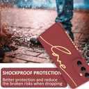 MOWIME for Samsung Galaxy S25 Case, Back Cute Plating Love Letter Pattern with Anti-Fall Lens Cameras Protection Soft TPU Shockproof Phone Cases for Women Girls-Red