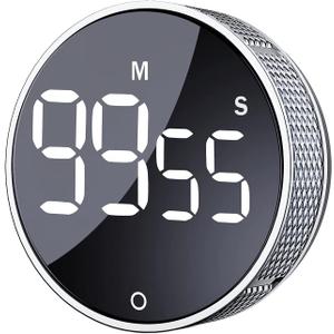AVINIA Digital Kitchen Timers, Visual timers Large LED Display Magnetic Countdown Countup Timer for Classroom Cooking Fitness Baking Studying Teaching, Easy for Kids and Seniors Silver