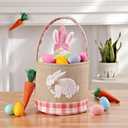 Easter Basket Essentials Gifts Baskets Empty Gift Box for Mothers Girls Boys Kids Toddler Baby Easter Egg Basket Toy Bunny Storage Baskets Pink Easter Bucket Organizer for Stuffers