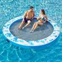Inflatable Floating Dock, 6-12FT Round Water Hammock Float Ring