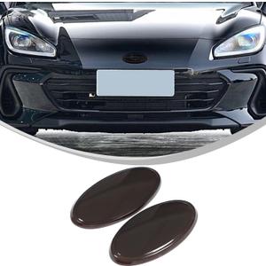 Front Grill Rear Tailgate Emblem Cover Trim Compatible with Subaru BRZ 2022-2025, Smoked Black Rear Trunk Emblem Badge Logo Cover Front Hood Grille Circle Ring Center Logo Decorative Accessories