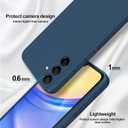 GiiYoon Silicone Case Compatible with Samsung Galaxy A15, Full Body Silky Soft Touch Phone Case with Camera Protection, Shockproof Cover with Microfiber Lining, Blue