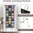 Hat Organizer Racks for Baseball Caps, 24 Deeper Pockets Baseball Hat Rack, Cap Rack, Hat Rack for Door with 3 Hooks
