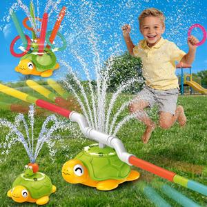 Water Sprinkler for Kids - Airyard 3-in-1 Turtle Sprinkler Toys with Snail Plash Ring Toss Game & 360 Rotating Spray Backyard Summer Fun Outdoor Water Toys for Toddlers Boys Girls Ages 3 4 5 6 7 8