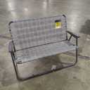 Camp & GO High Seat Outdoor Double Wide Loveseat Web Folding Chair, Grey, 45.94" W x 22.63" D x 33.14" H