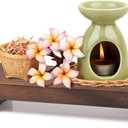 Walnut Wood Pedestal Stand, Wood Riser for Kitchen Counter Farmhouse Decor, Rectangle Wooden Display Tray for Bathroom Home Kitchen (Small, 9 x 3.9 x1.57Inch)