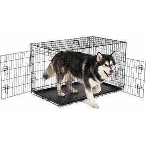 48 inch Folding Metal Wire Large Dog Crate Dog Kennel Cage with Double Door