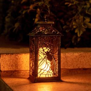 Candle Lanterns Decorative Hanging Lights with Timer Function for Indoor Outdoor, Events, Paritie, Halloween Decoration (1pack, Spider)